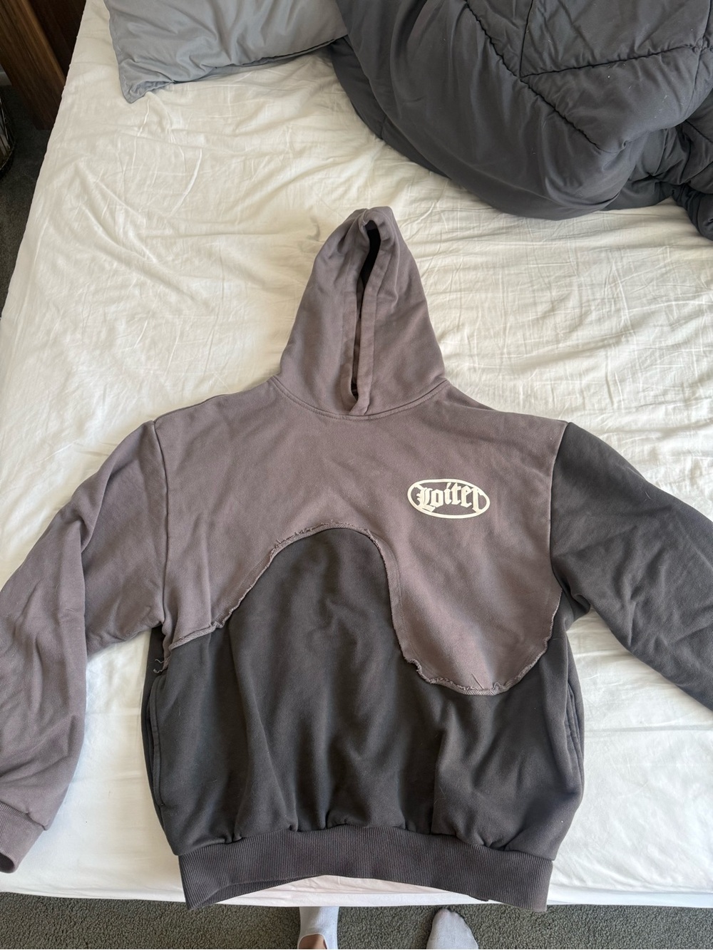 Loiter® Medium Two-Tone Gray Pullover Hoodie